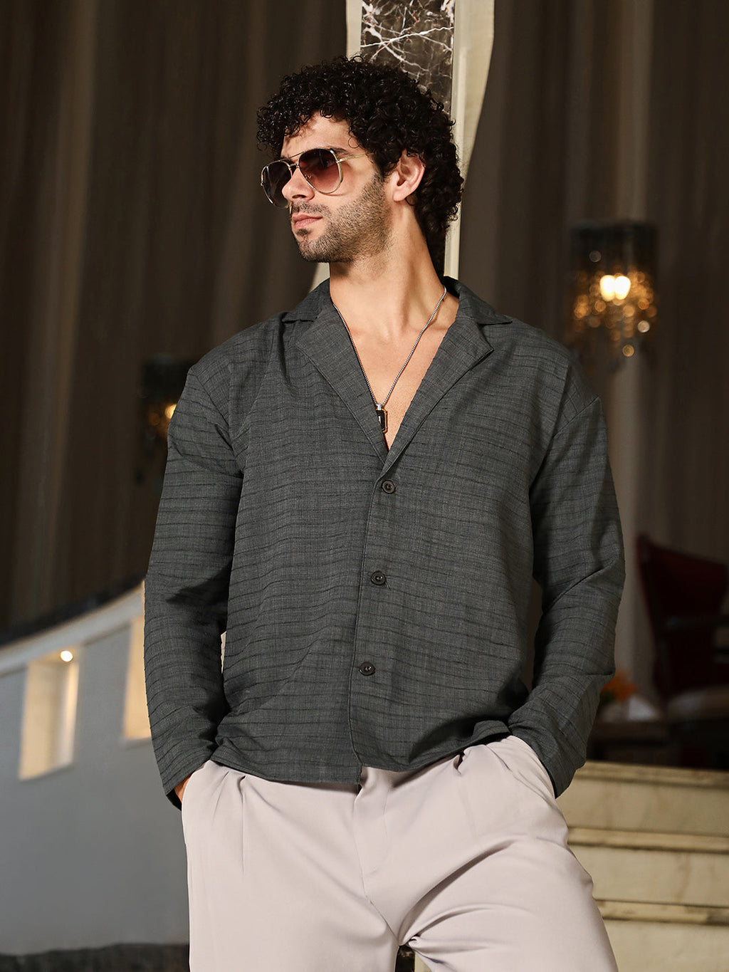 Heathered Cuban Relaxed Shirt