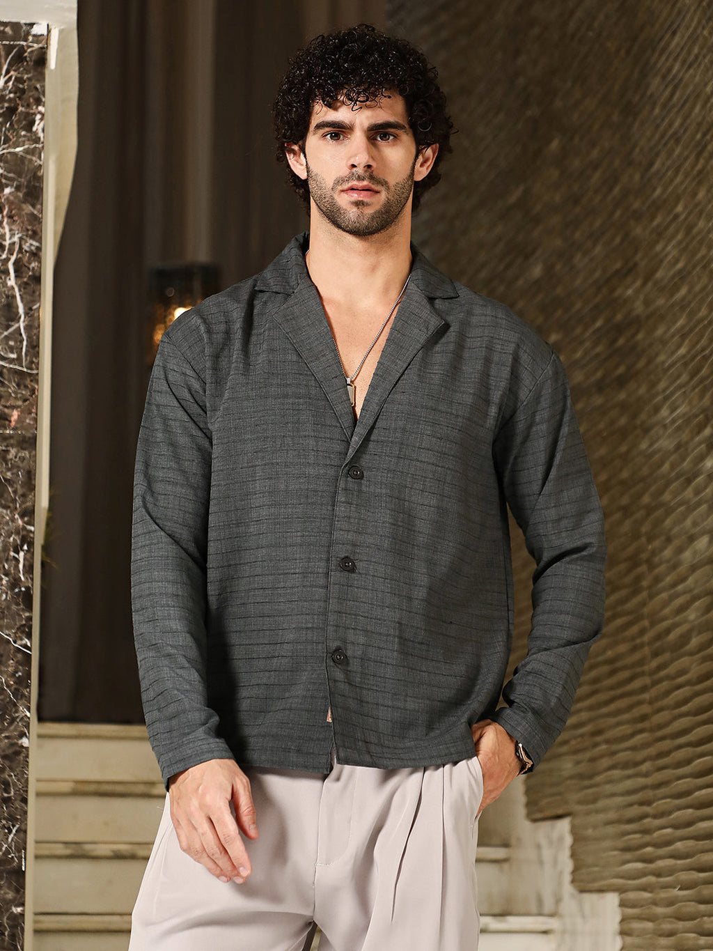 Heathered Cuban Relaxed Shirt