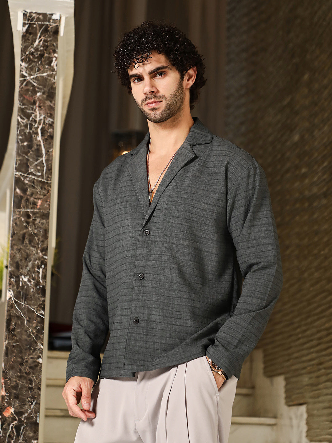 Heathered Cuban Relaxed Shirt