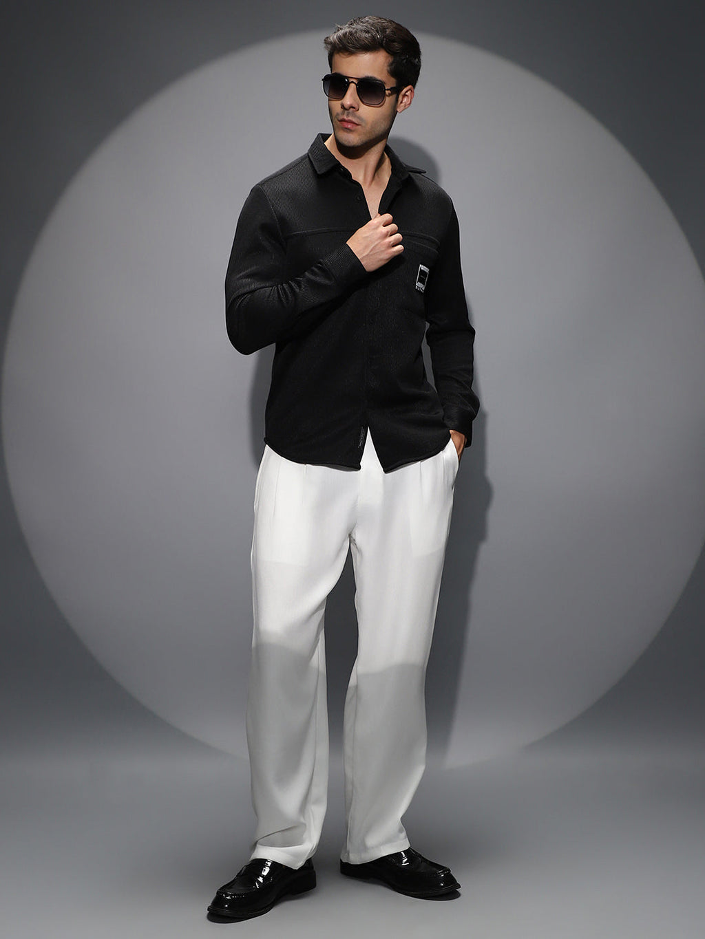 Ribbed-Knit Utility Shirt