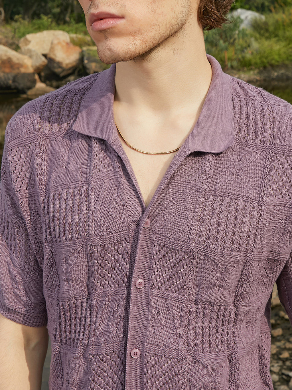 Patch-Knit Shirt