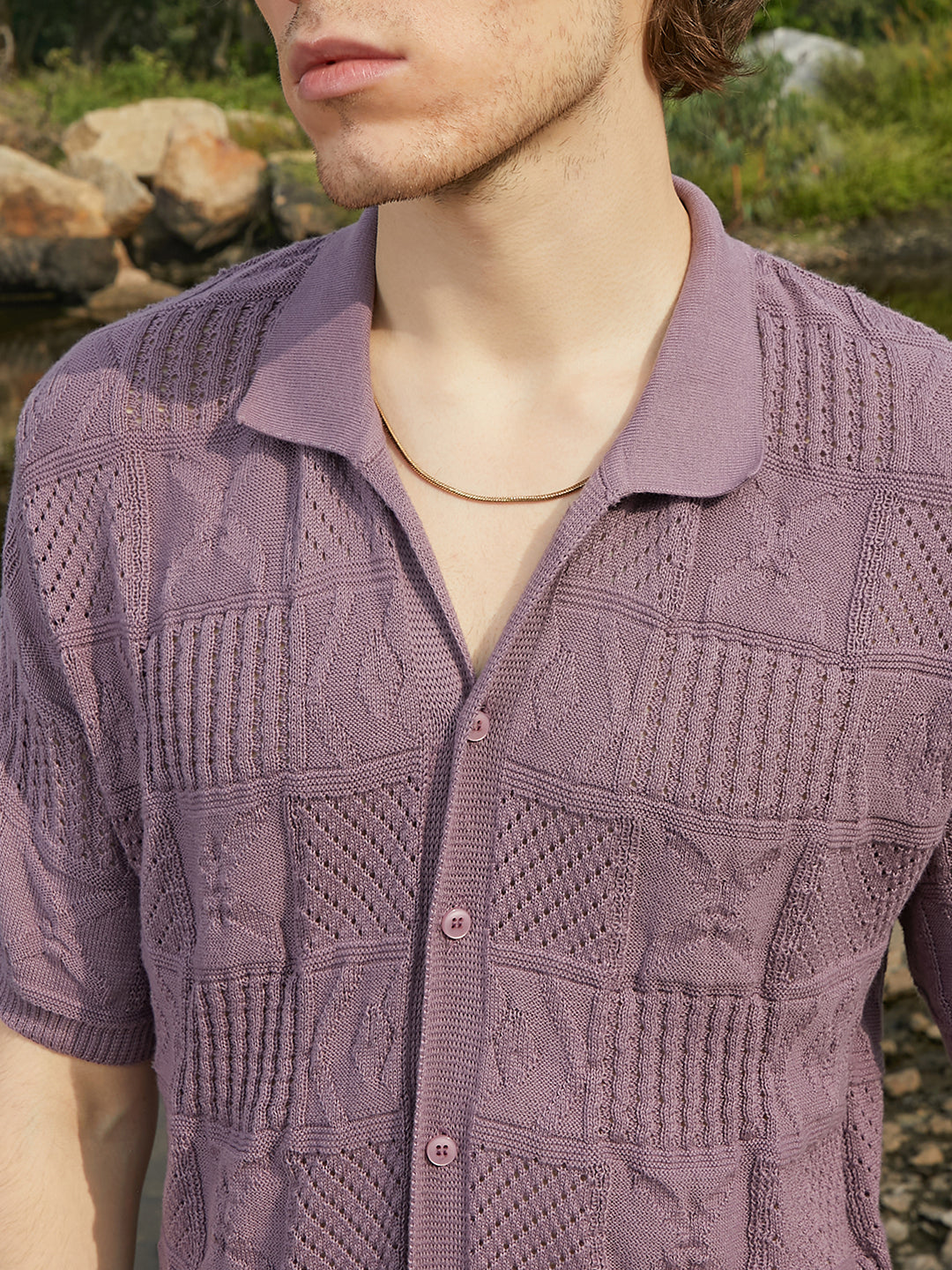 Patch-Knit Shirt