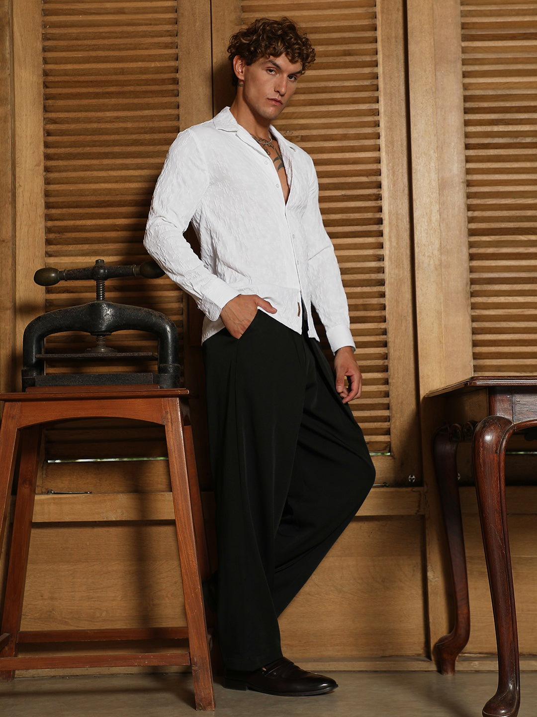 Textured-Cuban Shirt