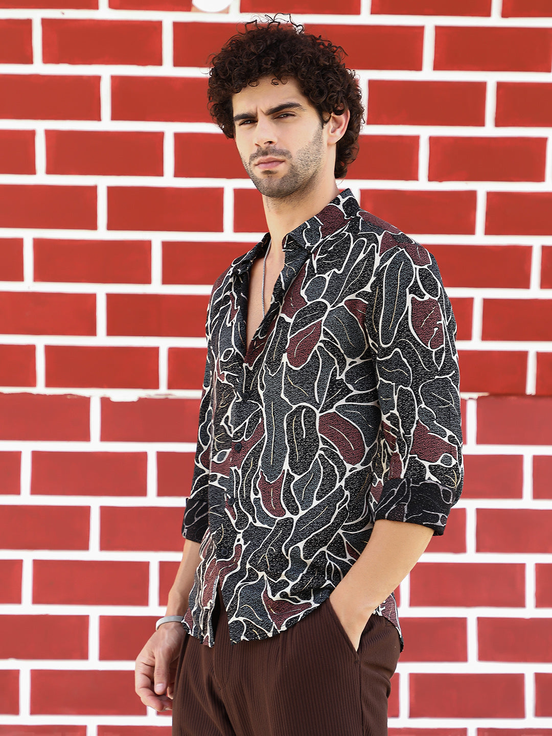 Speckled-Foliage Regular Shirt