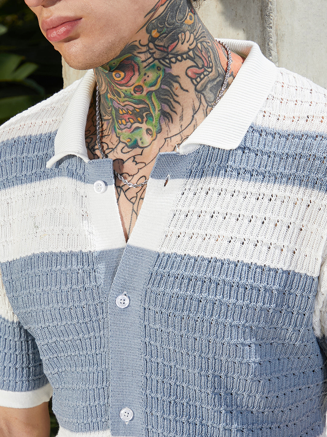Panel-Knit Relaxed Shirt