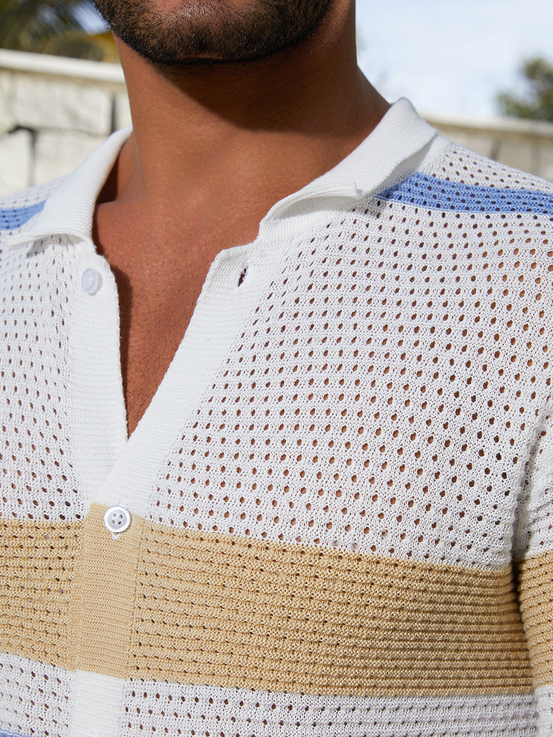 Panel-Knit Relaxed Shirt