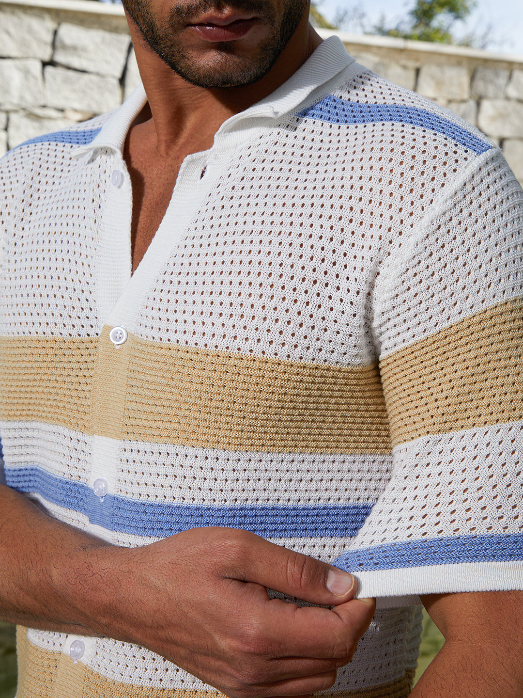 Panel-Knit Relaxed Shirt