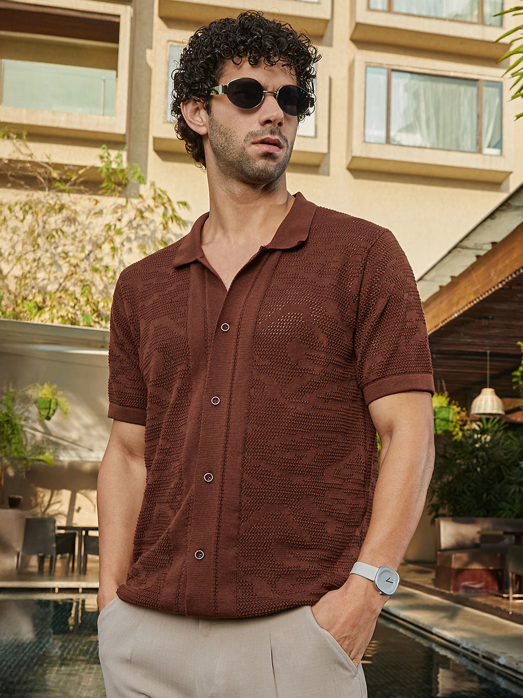 Fluid-Knit Polo Shirt