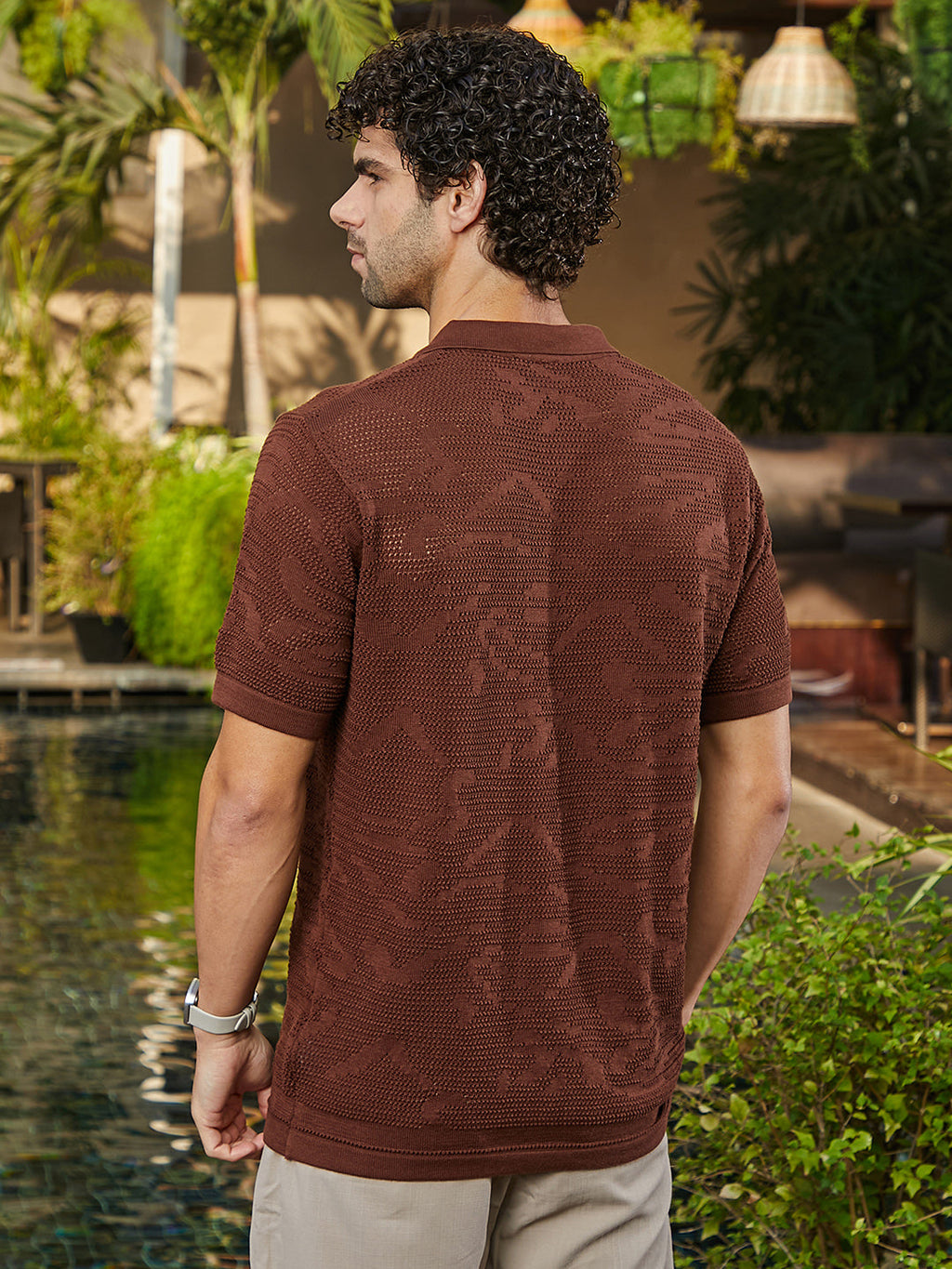 Fluid-Knit Polo Shirt