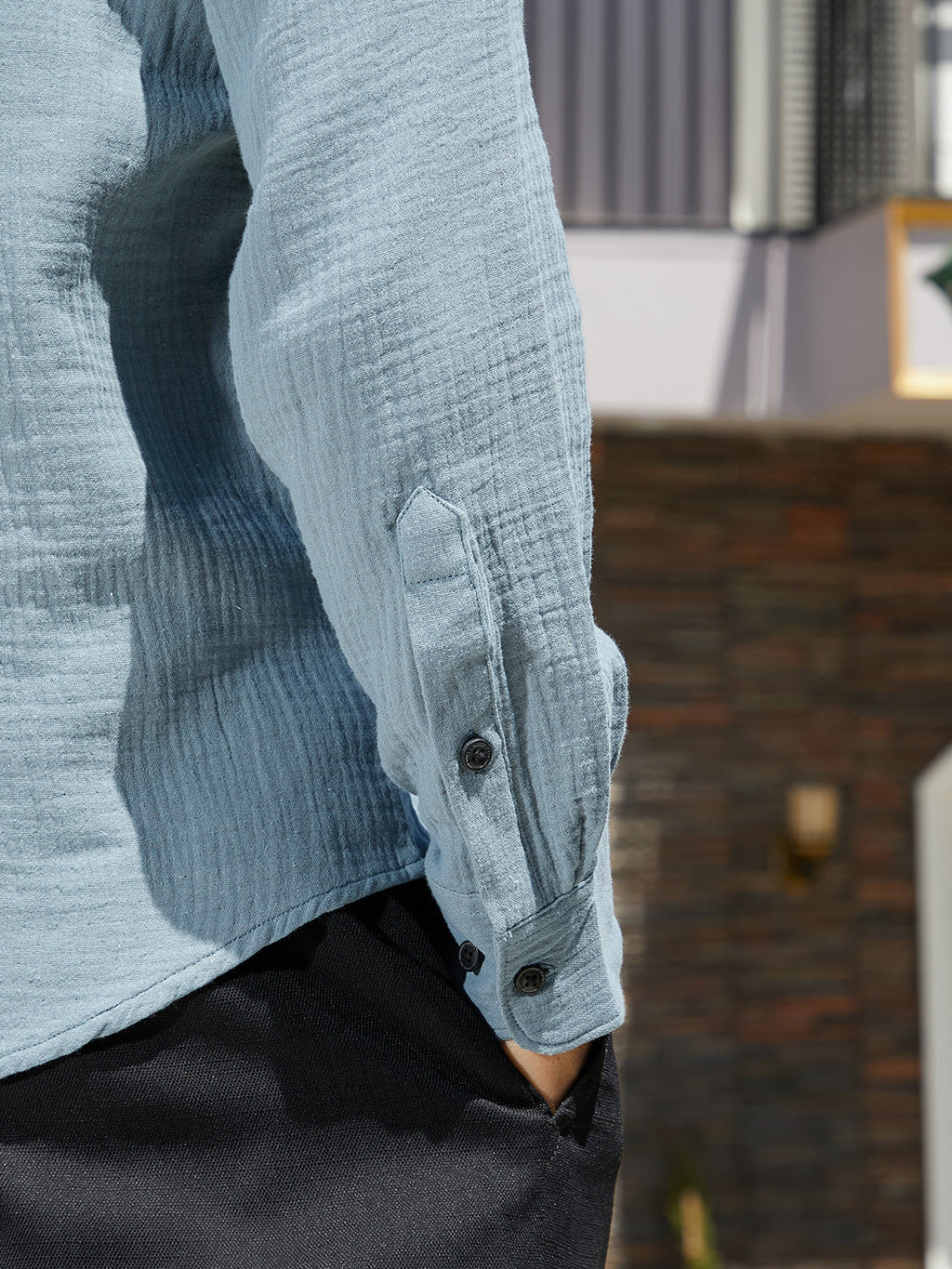 Sky Blue Breezy-Weave Shirt