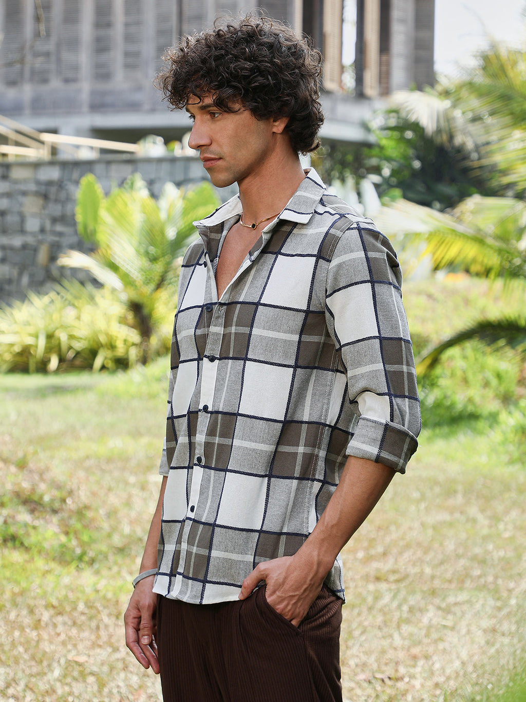 Overlaping Check Shirt