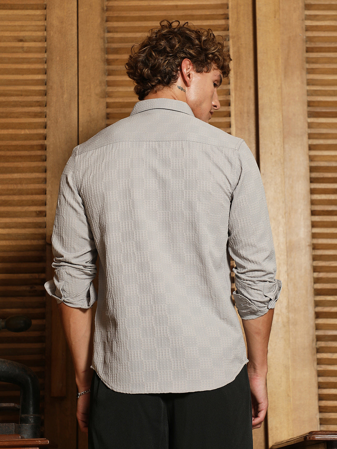 Grid-Check Tactile Shirt