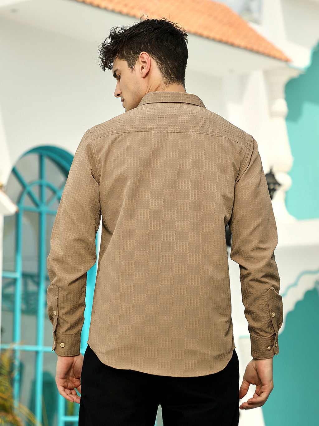 Grid-Check Tactile Shirt