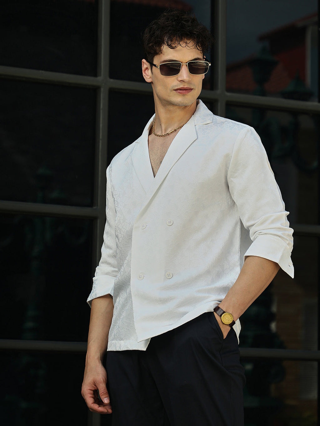 Double-Breasted Moziac Shirt