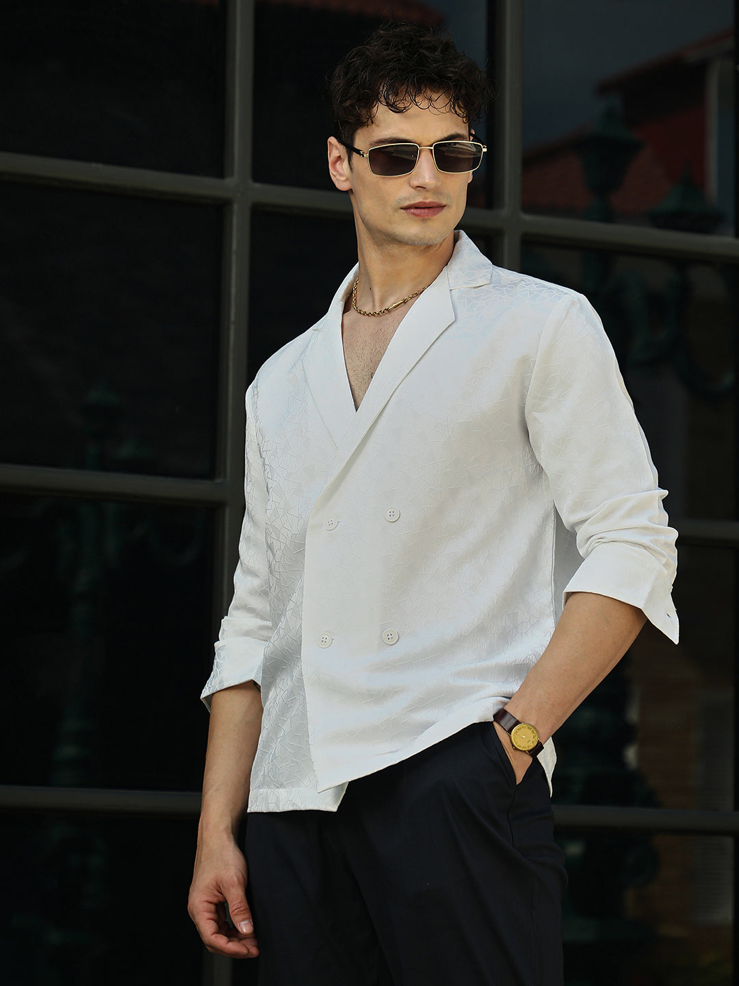 Double-Breasted Moziac Shirt