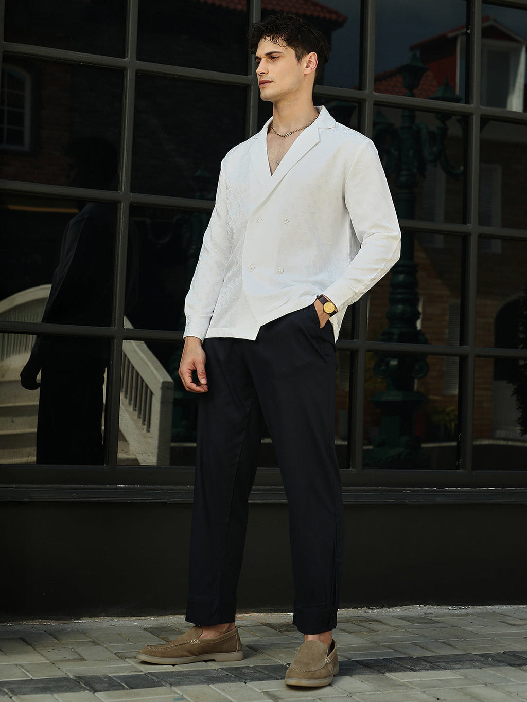 Double-Breasted Moziac Shirt