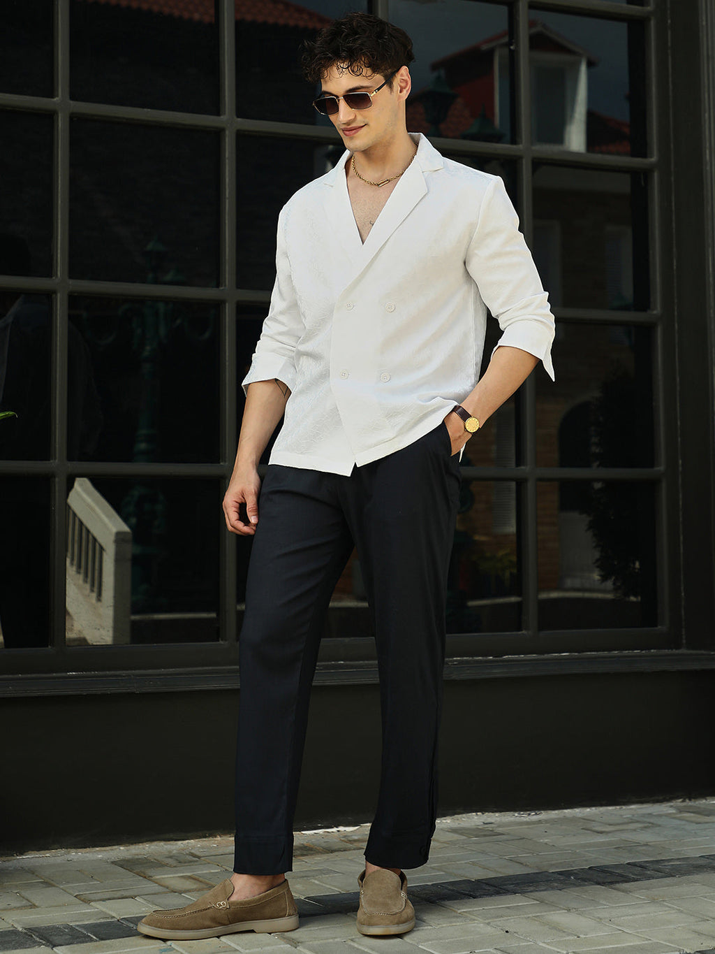 Double-Breasted Moziac Shirt