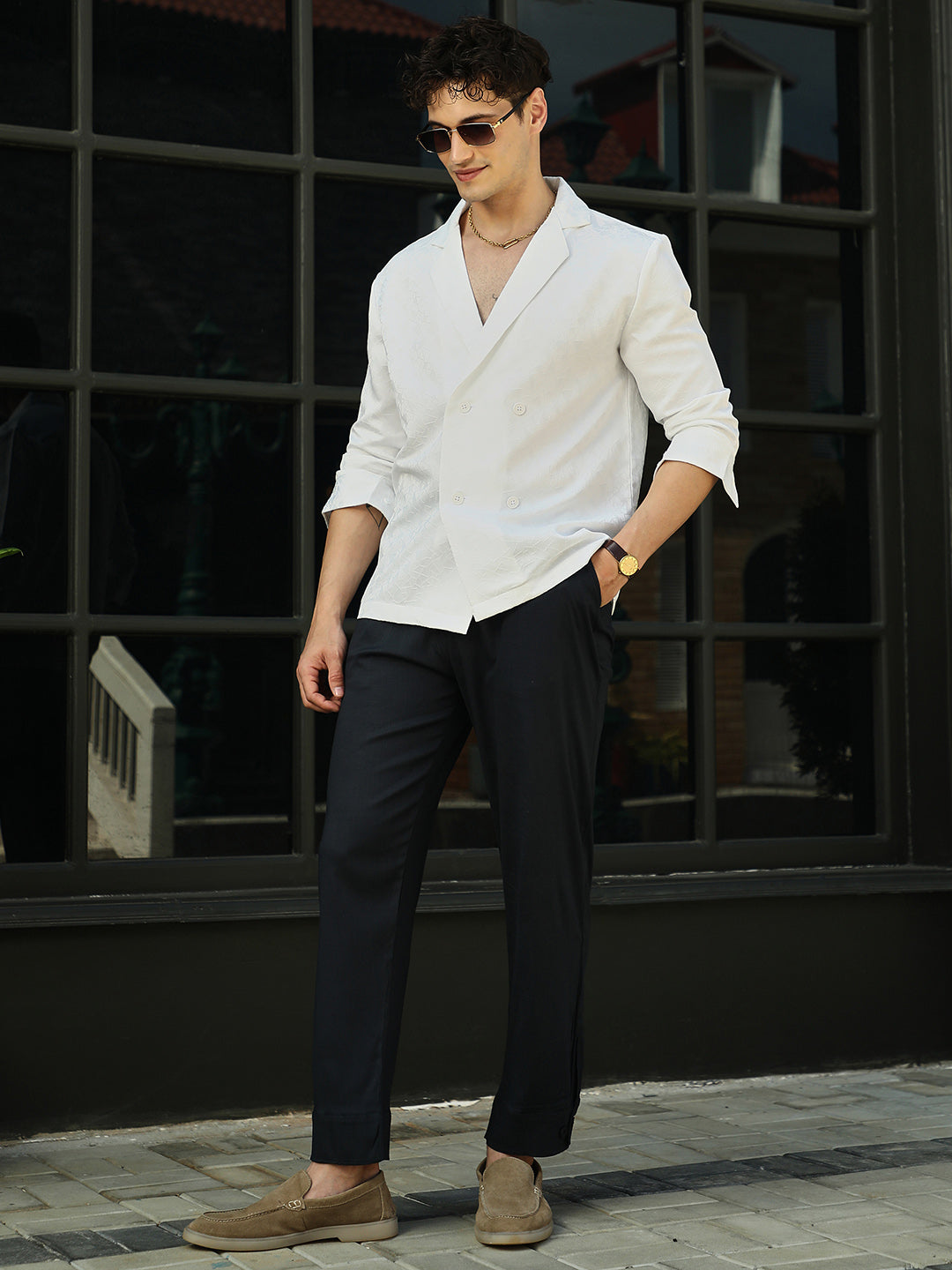 Double-Breasted Moziac Shirt