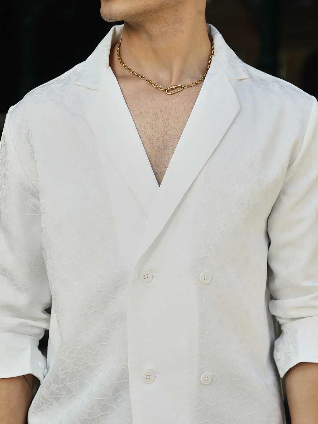 Double-Breasted Moziac Shirt