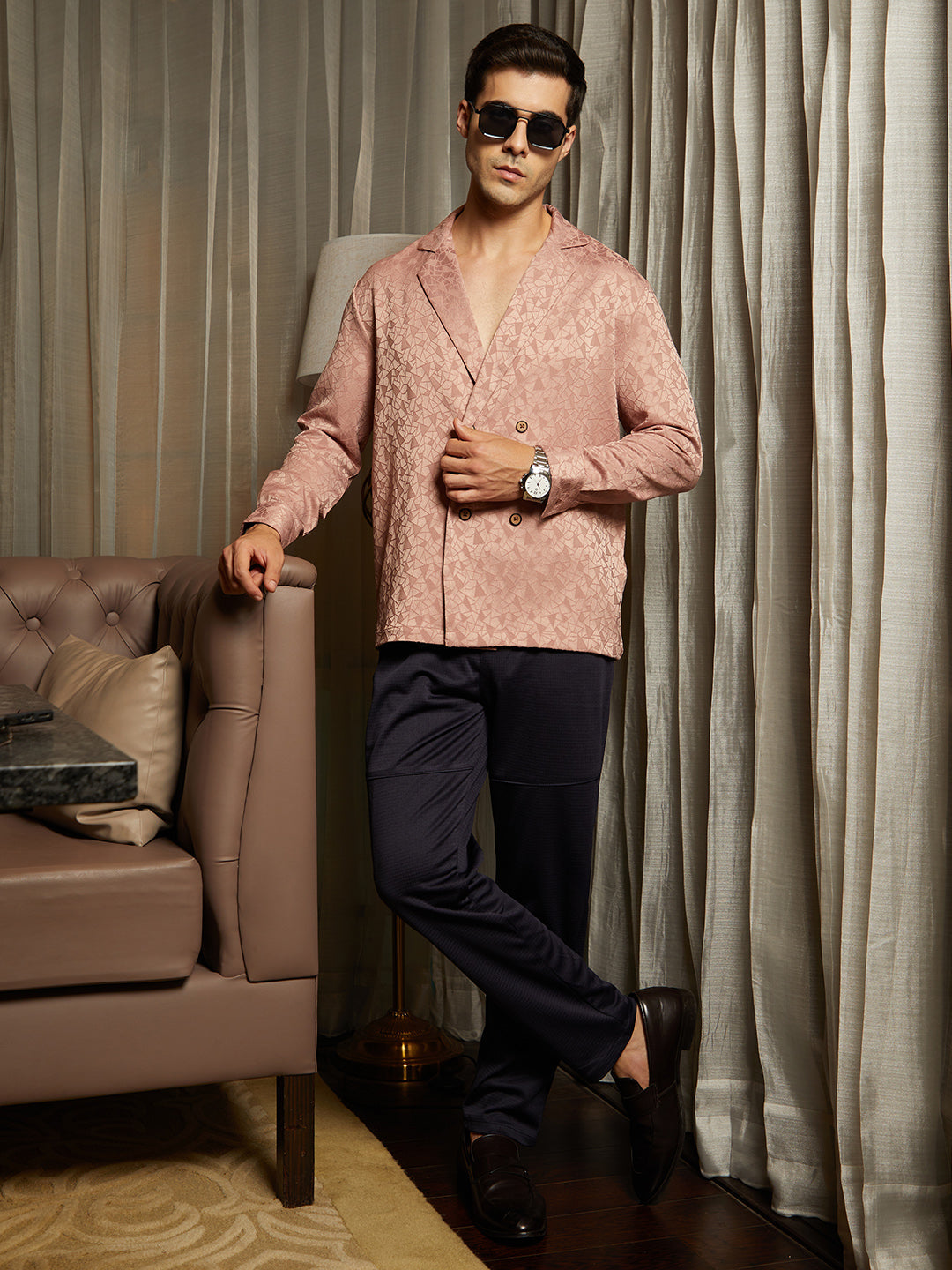 Double-Breasted Moziac Shirt