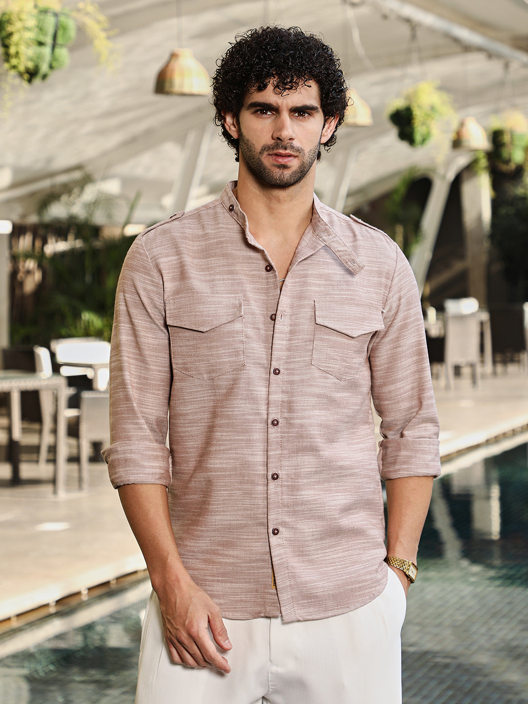 Heathered Utility-Relaxed Shirt
