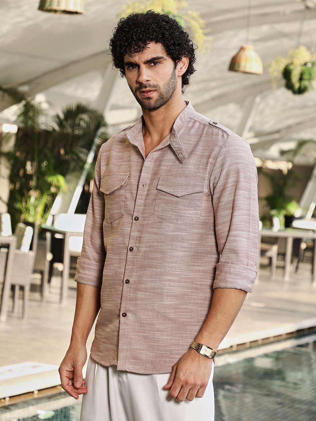 Heathered Utility-Relaxed Shirt