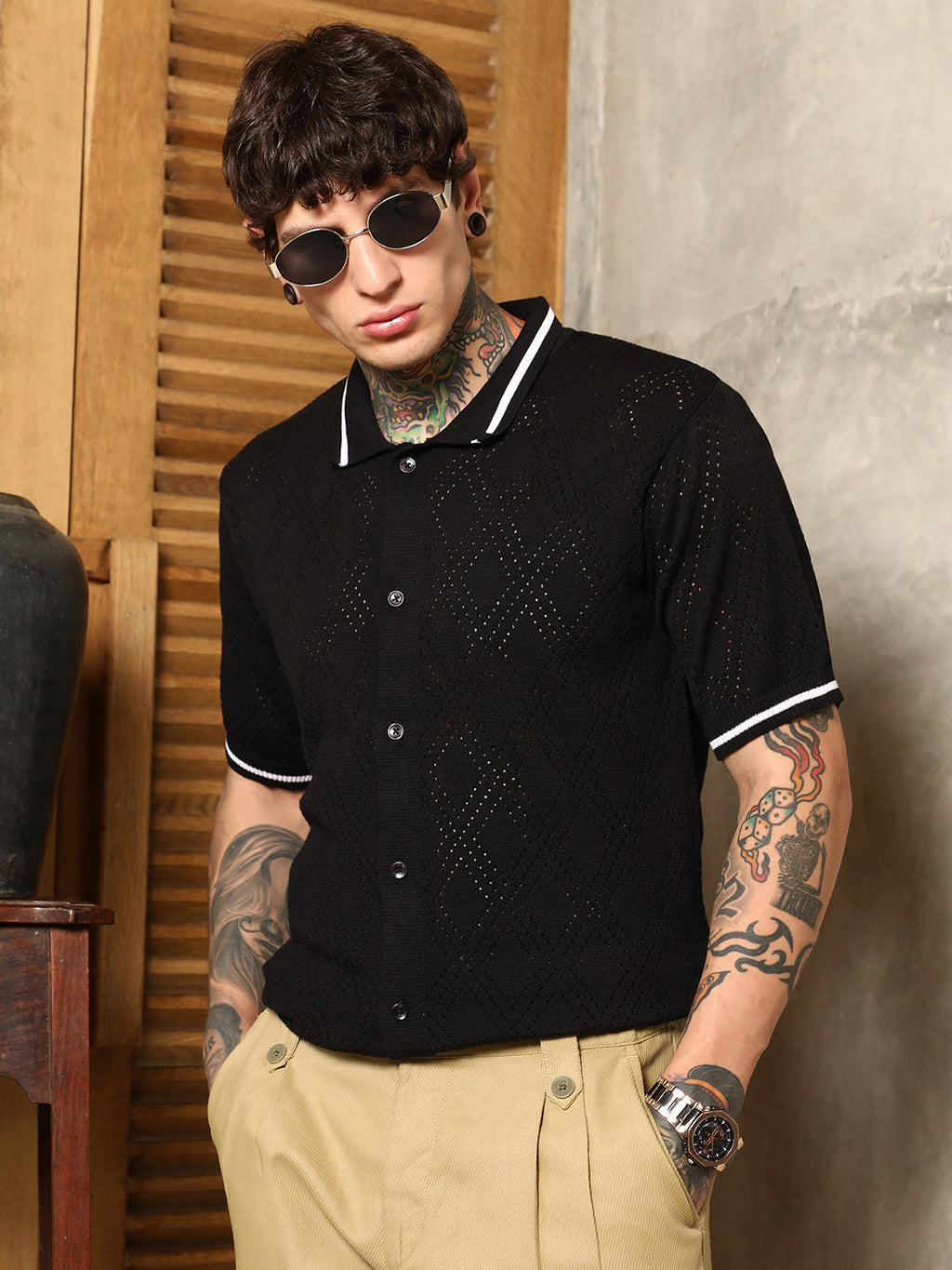 Logenze Open-Knit Shirt
