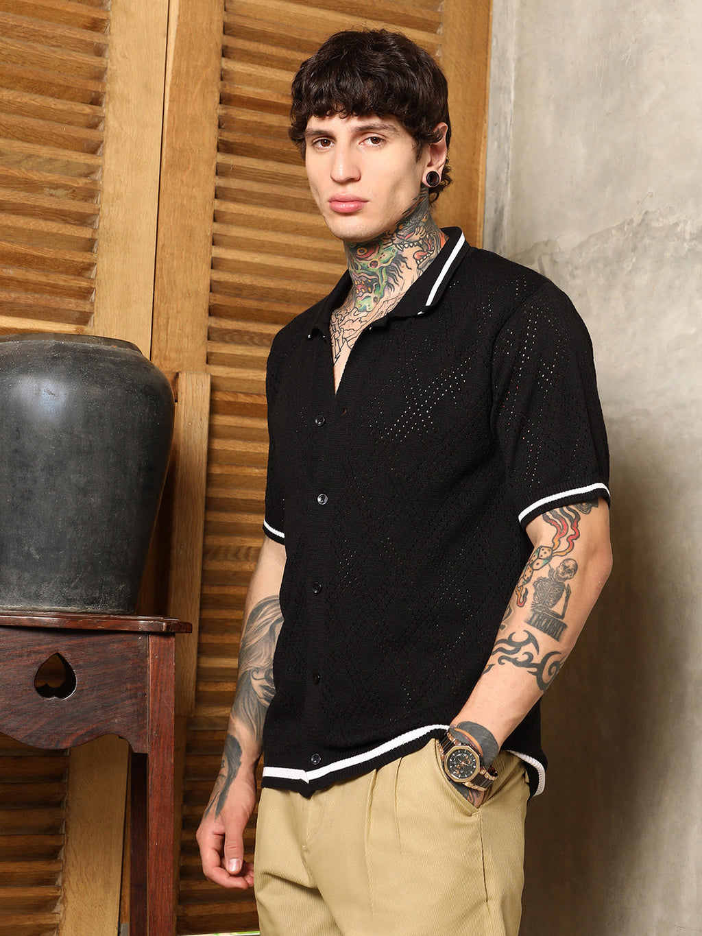 Logenze Open-Knit Shirt