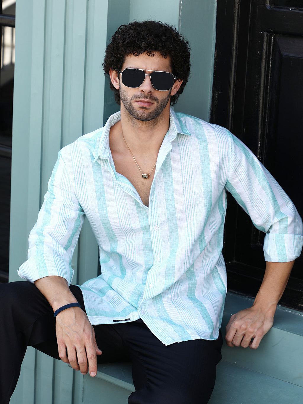 Pincandy-Striped Regular Shirt