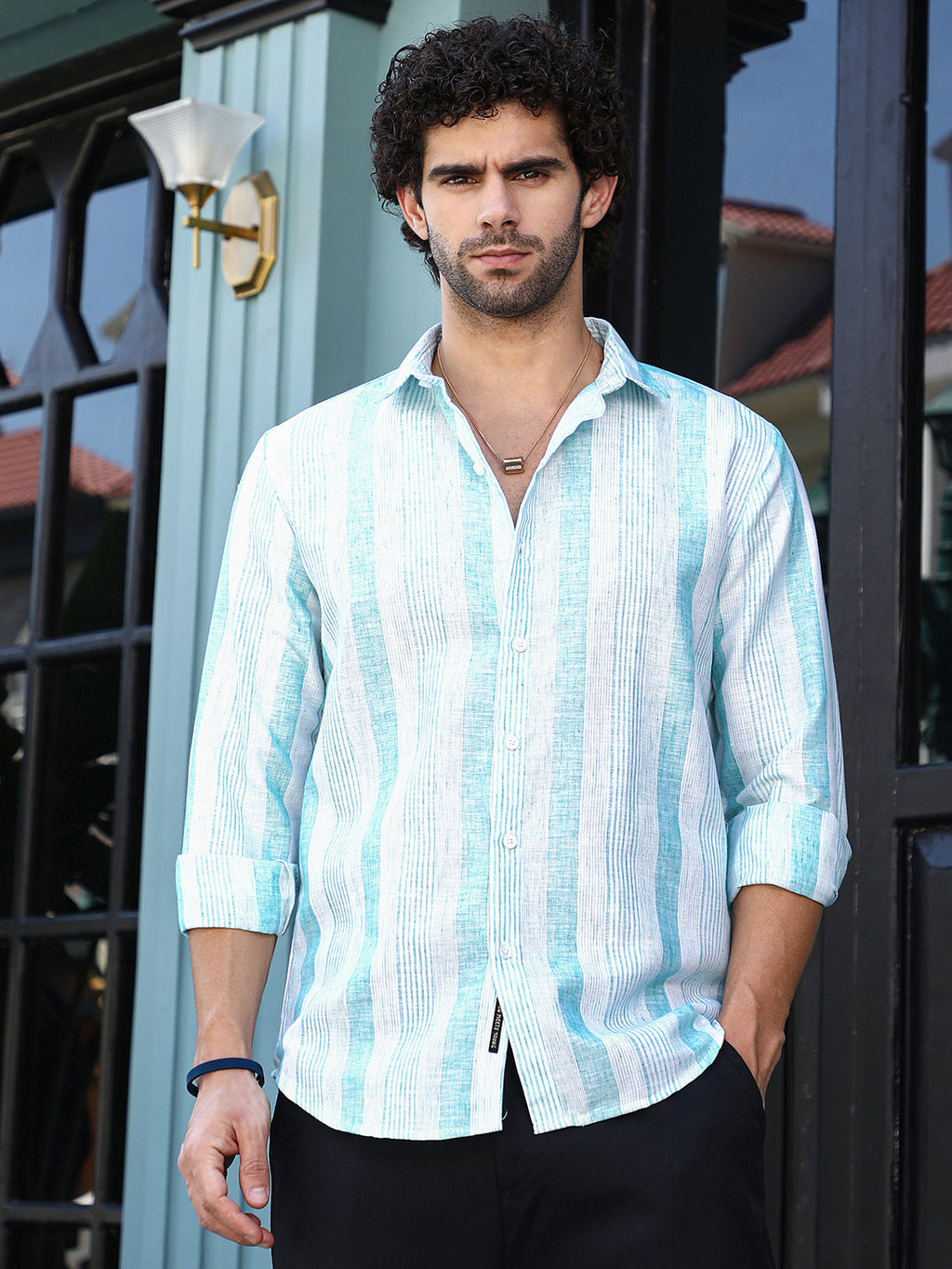 Pincandy-Striped Regular Shirt