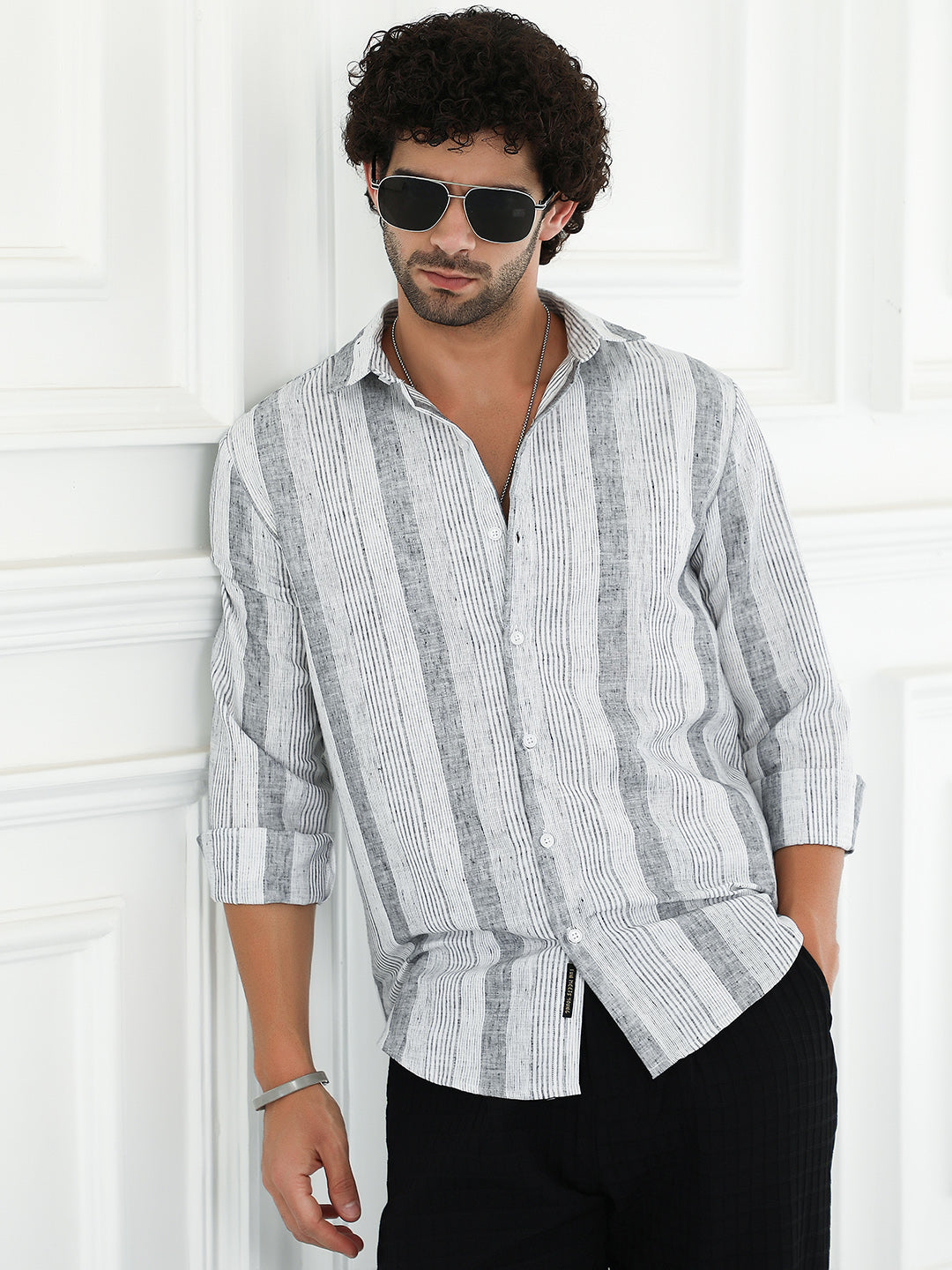 Pincandy-Striped Regular Shirt