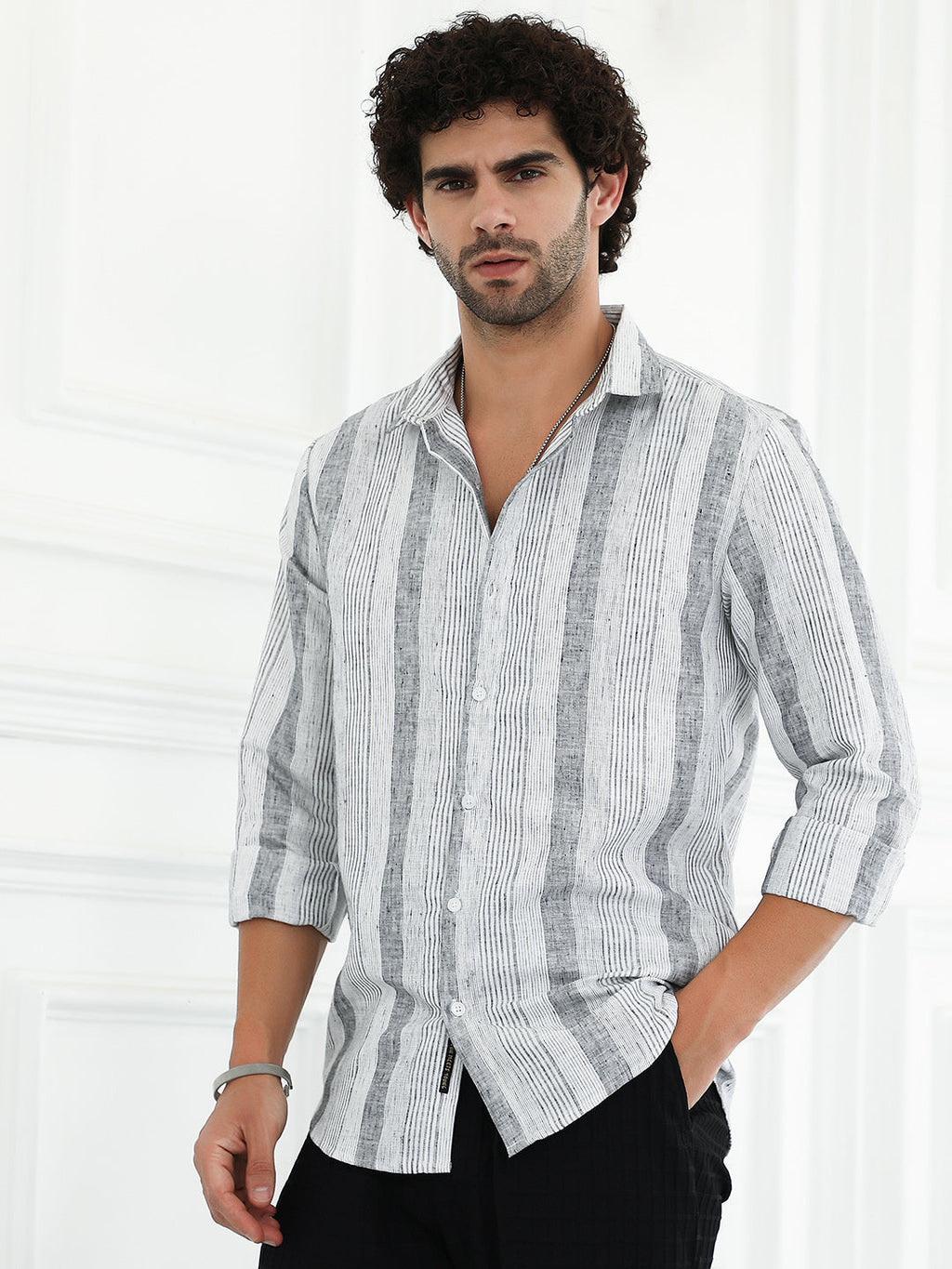 Pincandy-Striped Regular Shirt