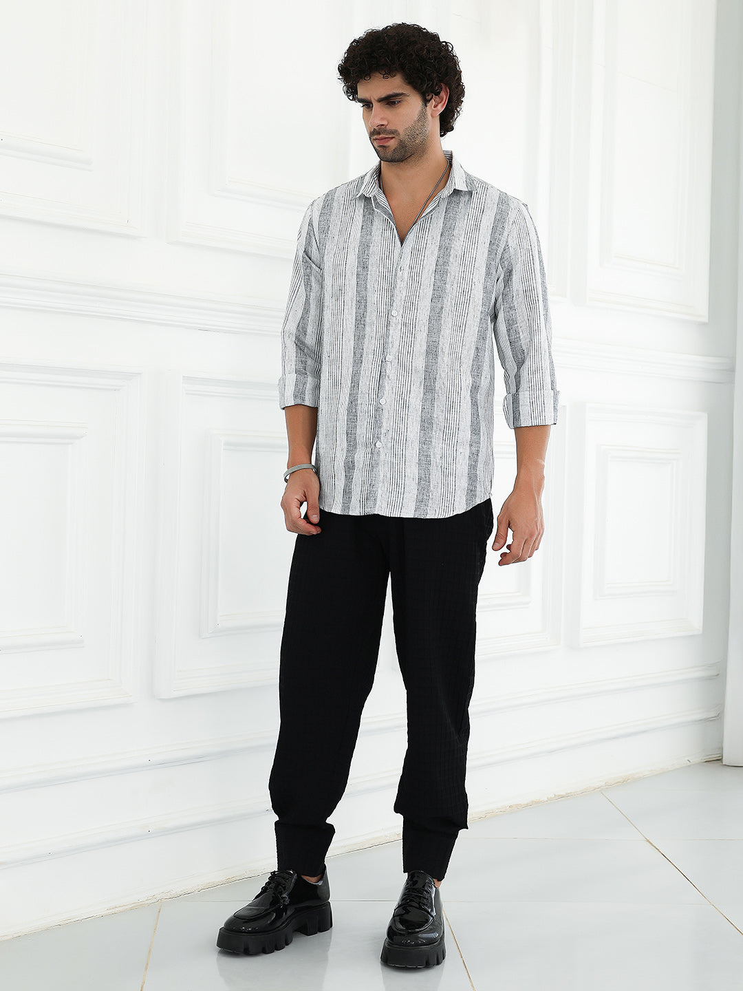 Pincandy-Striped Regular Shirt