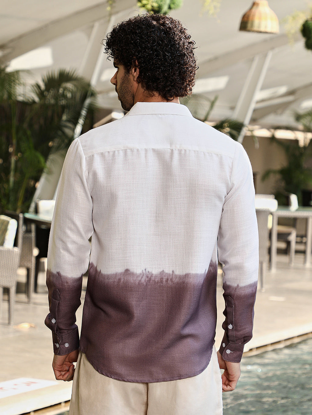 Ombre-Plunge Regular Shirt