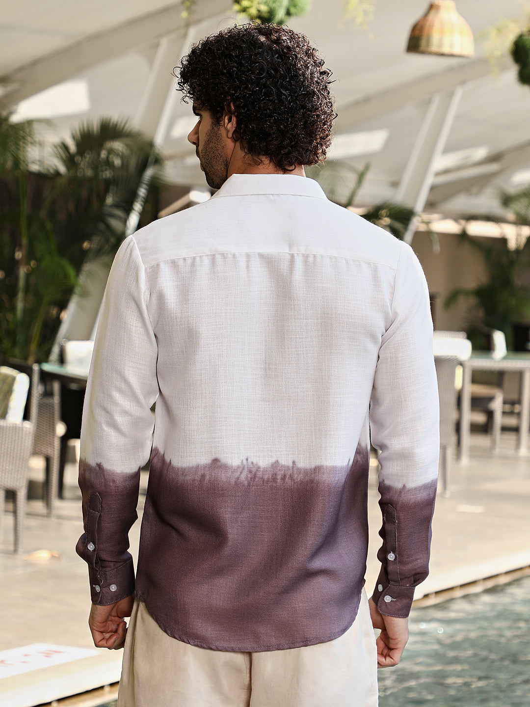 Ombre-Plunge Regular Shirt