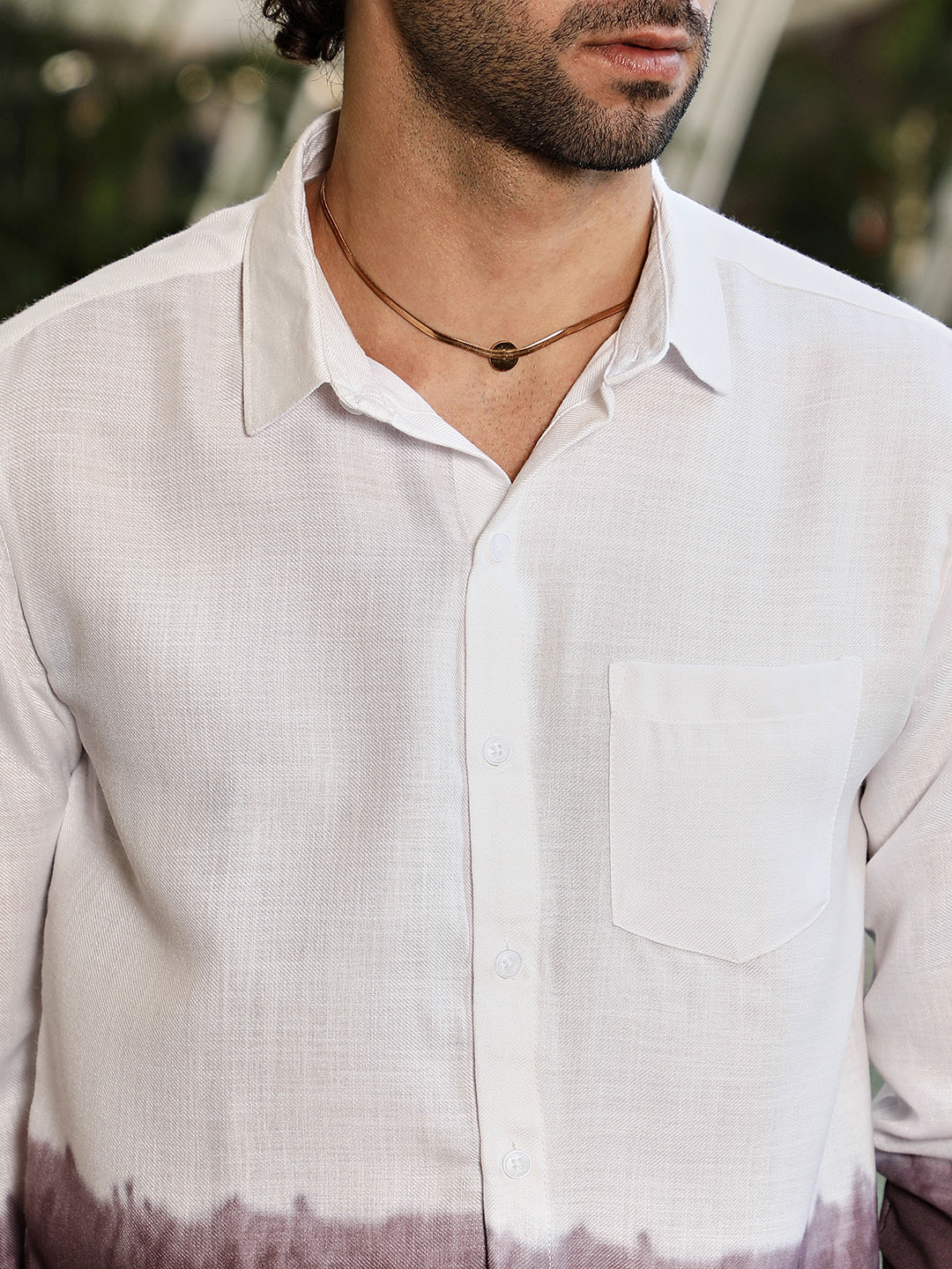 Ombre-Plunge Regular Shirt