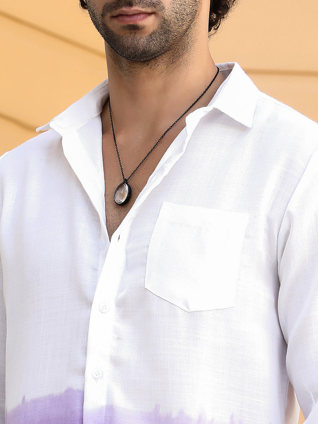 Ombre-Plunge Regular Shirt