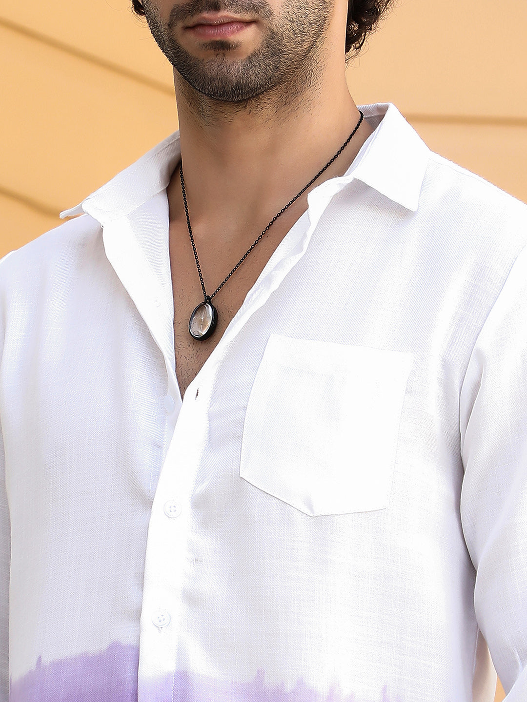 Ombre-Plunge Regular Shirt