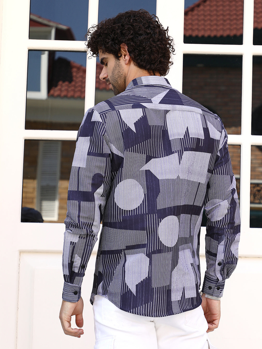 Geometric-Overflow Regular Shirt