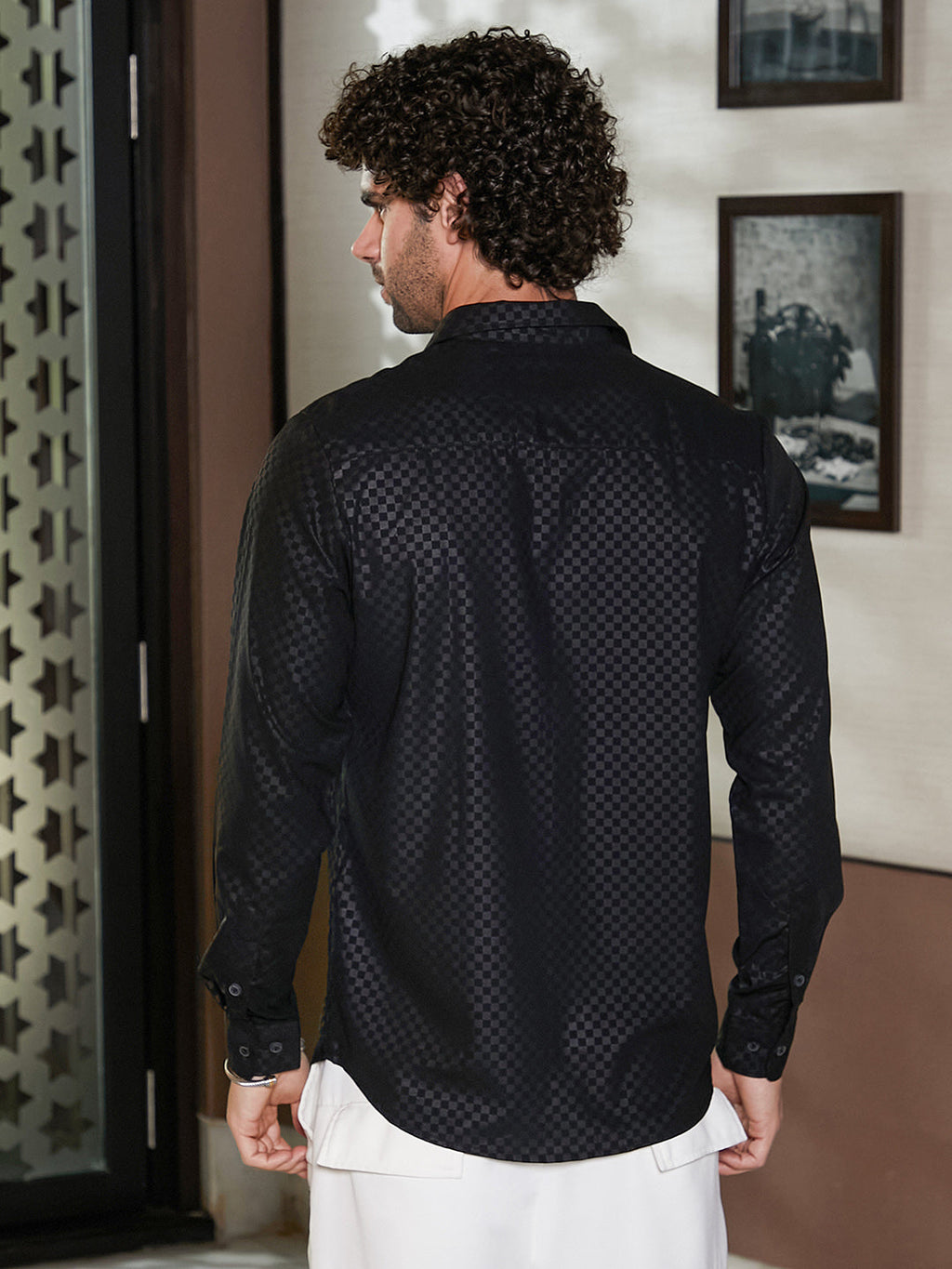 Checkered-Imprint Shirt