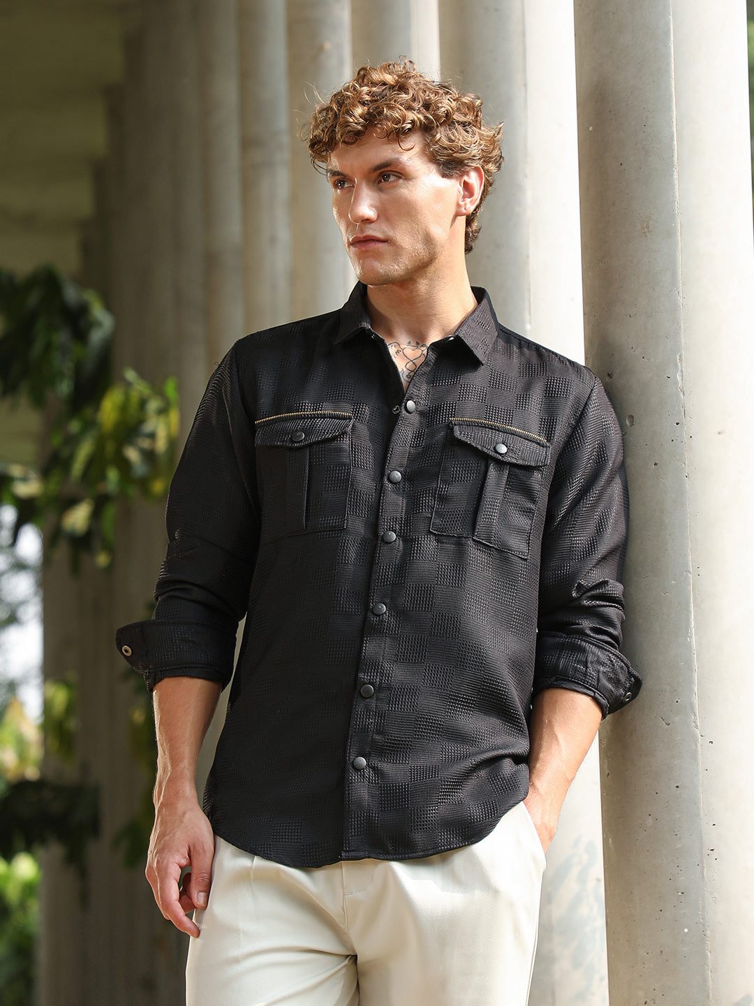 Tactile-Utility Relaxed Shirt