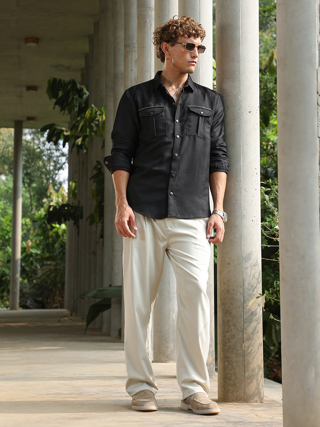 Tactile-Utility Relaxed Shirt