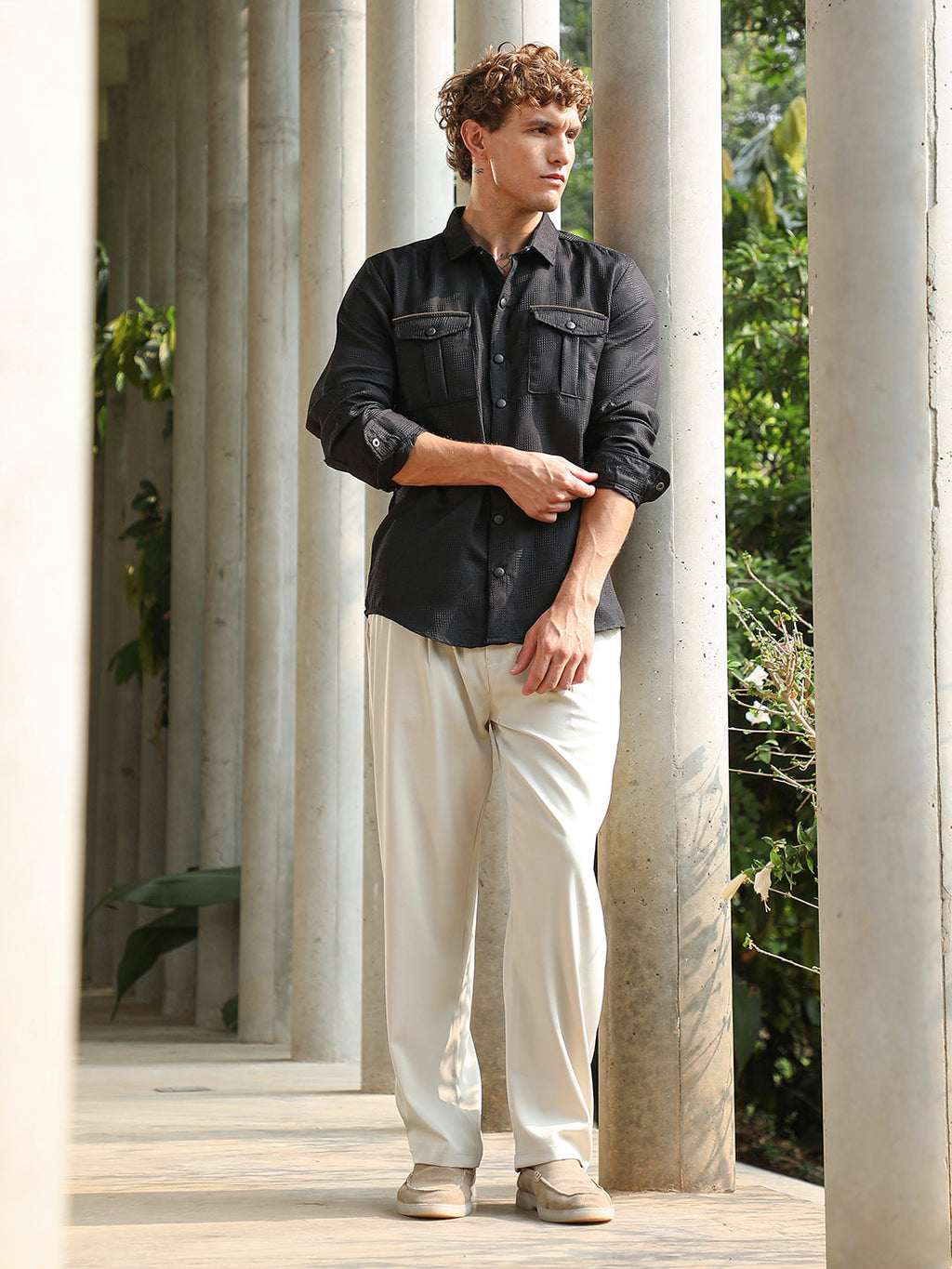 Tactile-Utility Relaxed Shirt