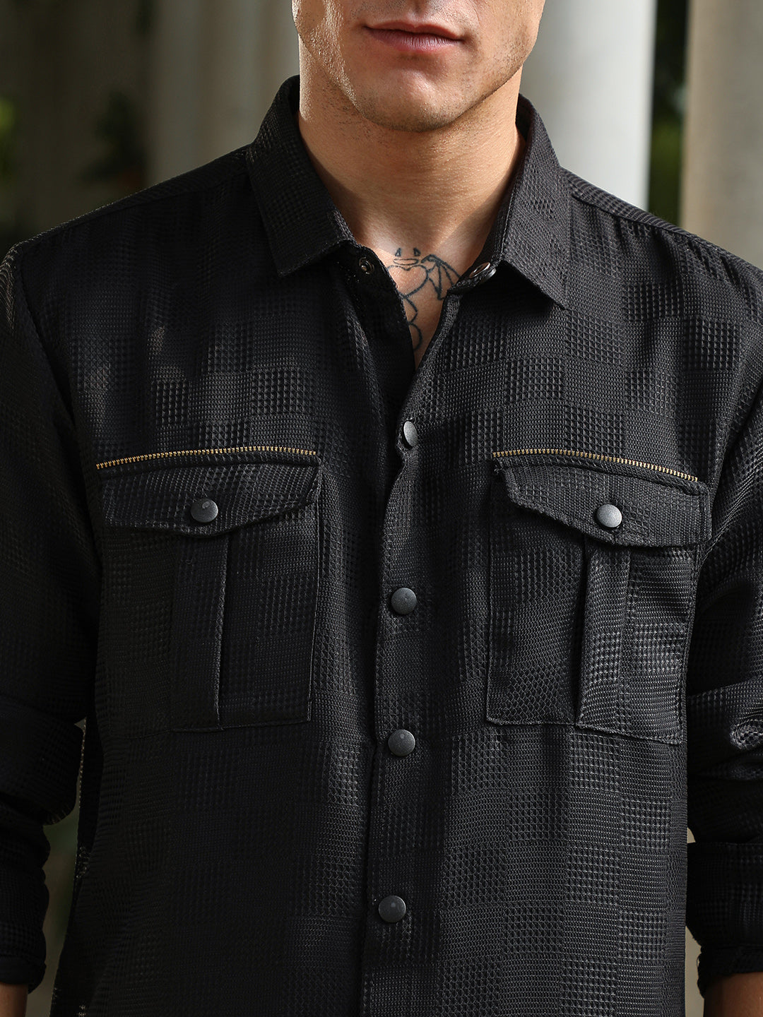 Tactile-Utility Relaxed Shirt
