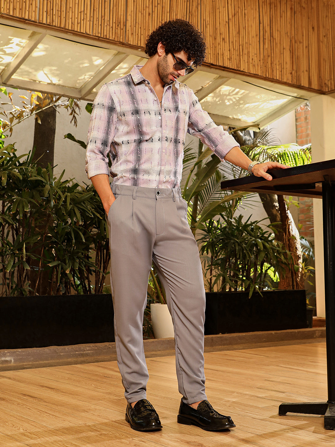 Distressed-Check Shirt