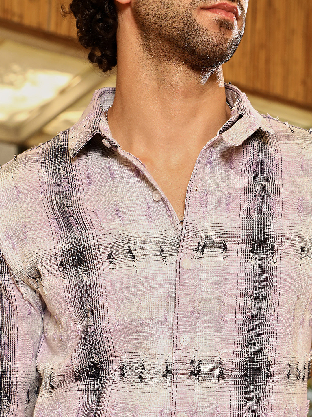 Distressed-Check Shirt