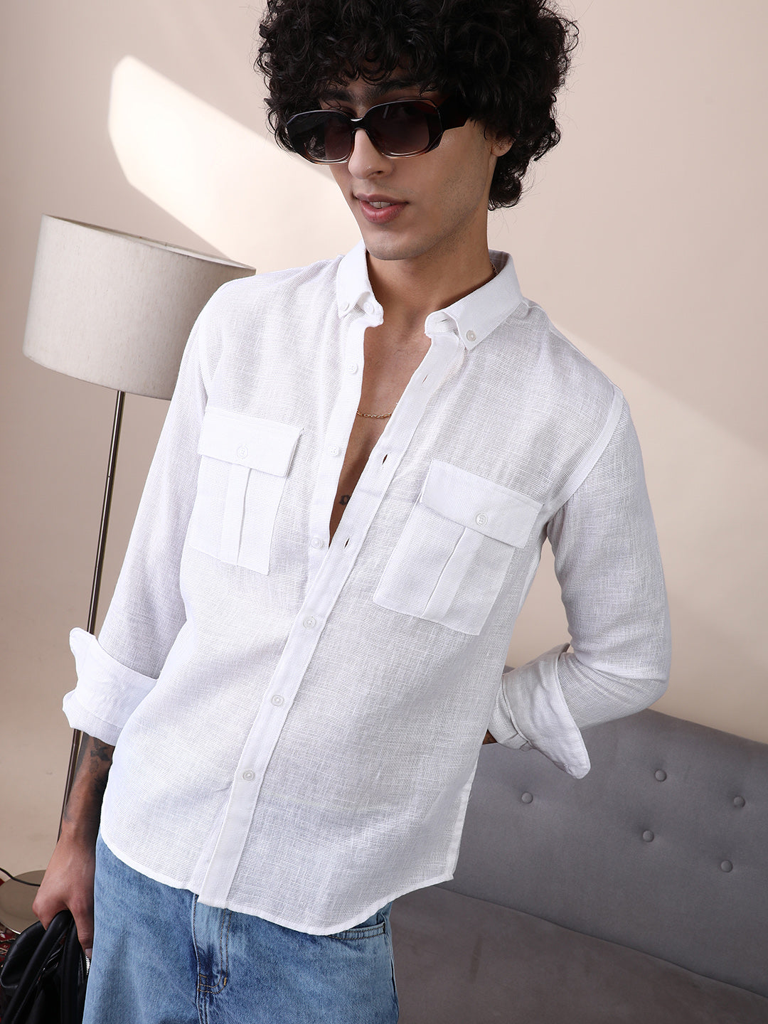 Open-Weave Utility Shirt L