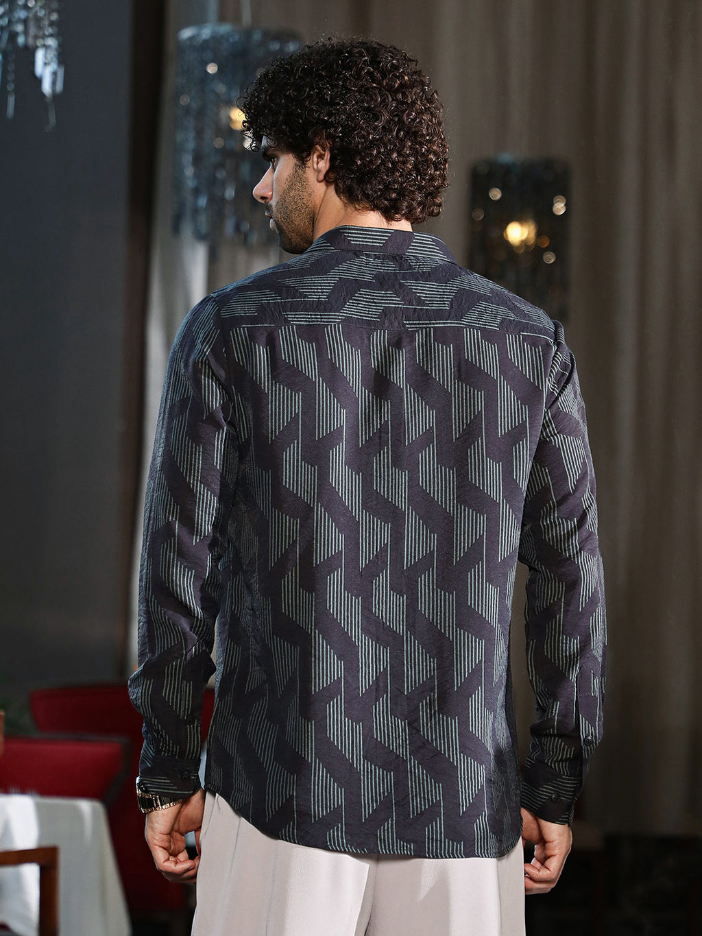 Pinstriped-Track Regular Shirt