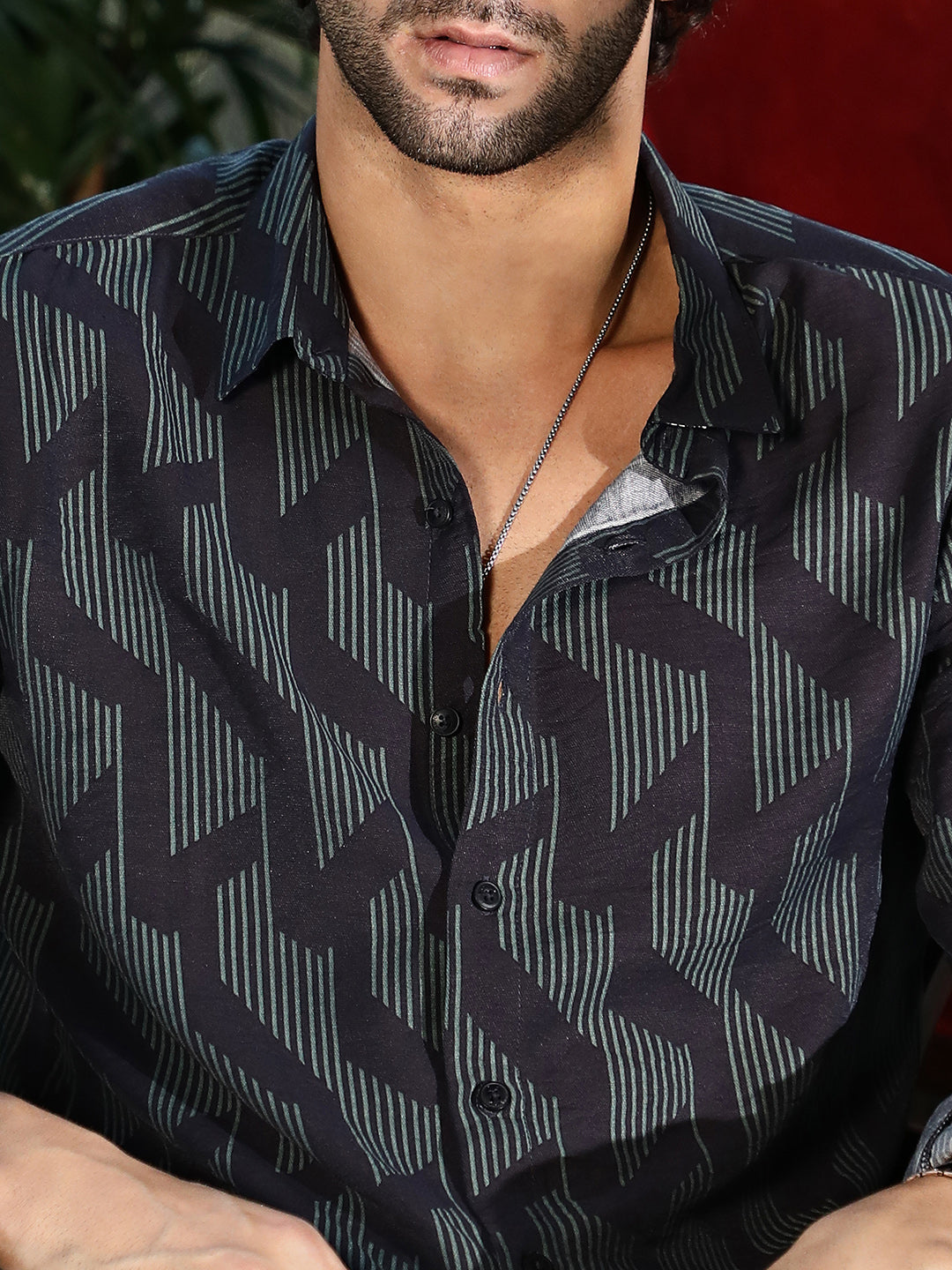 Pinstriped-Track Regular Shirt