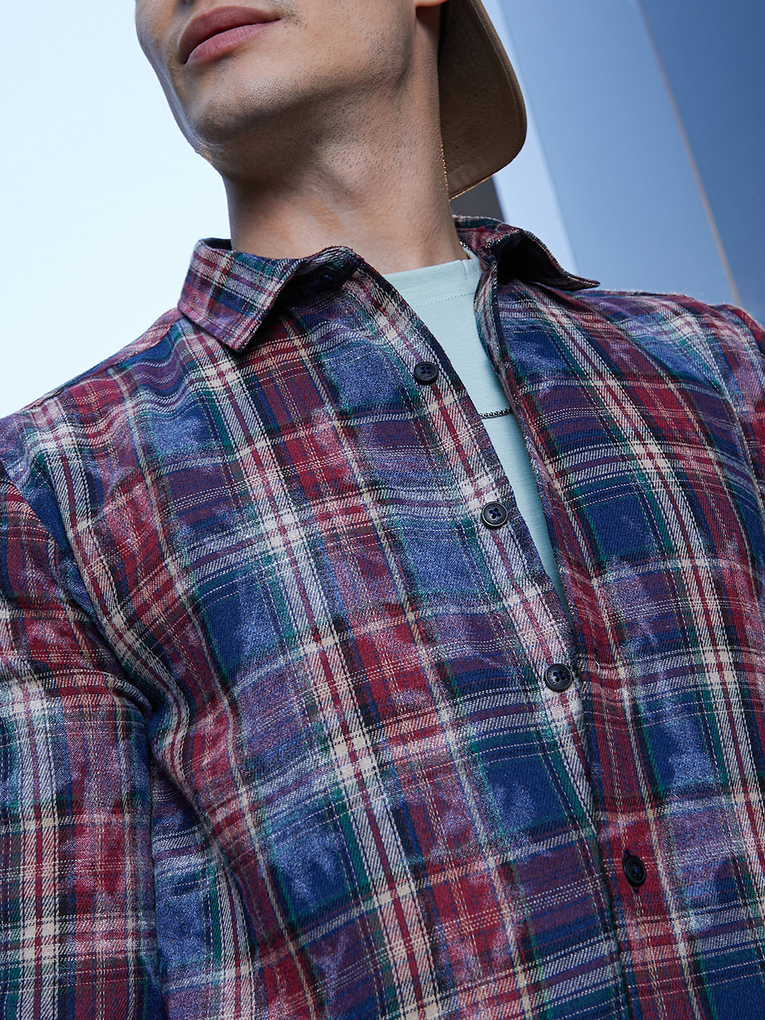 Dark-Plaid Relaxed Shirt